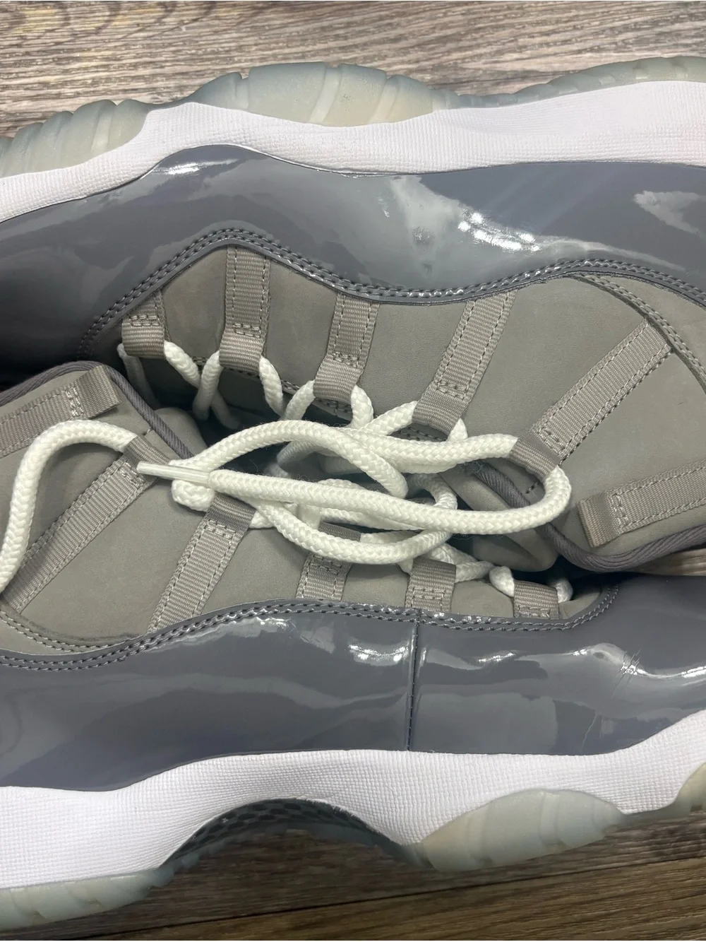 Jordan Men's High-Top Sneakers in Gray with White Laces